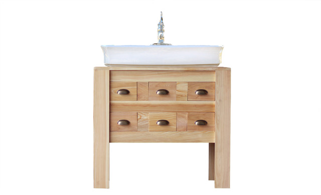 36 Reclaimed Wood Vanity Cabinet Vessel Sink Apothecary Chest Sink Package Rustic Bathroom Vanities And Sink Consoles By Watermarkfixtures Llc