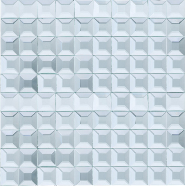 11 88 X11 Juniper Mirror Glass Mosaic Tile Sheet Silver