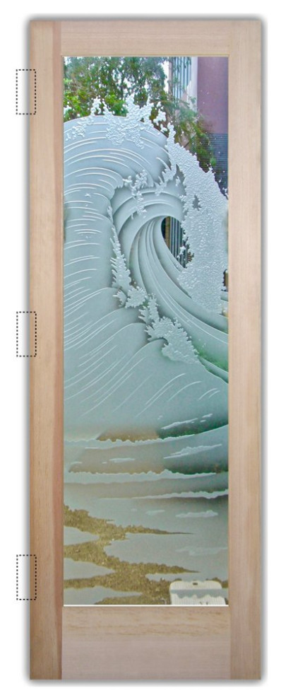 Interior Prehung Door or Interior Slab Door - Curl - Douglas Fir (stain...