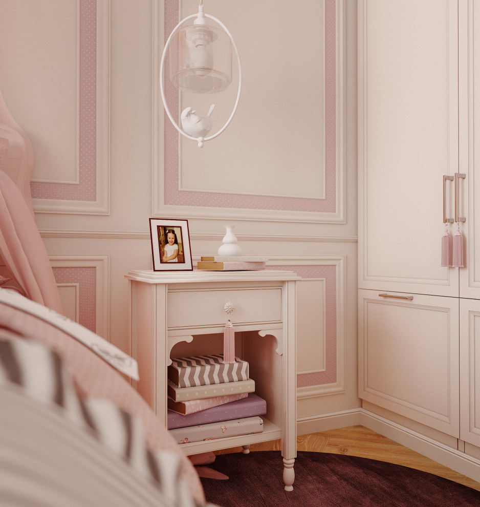 Дизайн-проект квартиры 120 кв.м.  Детская для девочки (старшая)