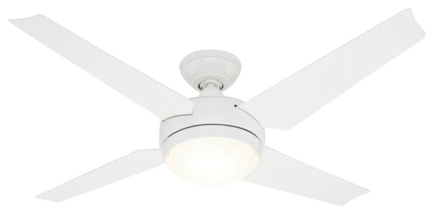 Hunter 59073 Sonic 50 Inch White Ceiling Fan with 4 White/Maple Blades