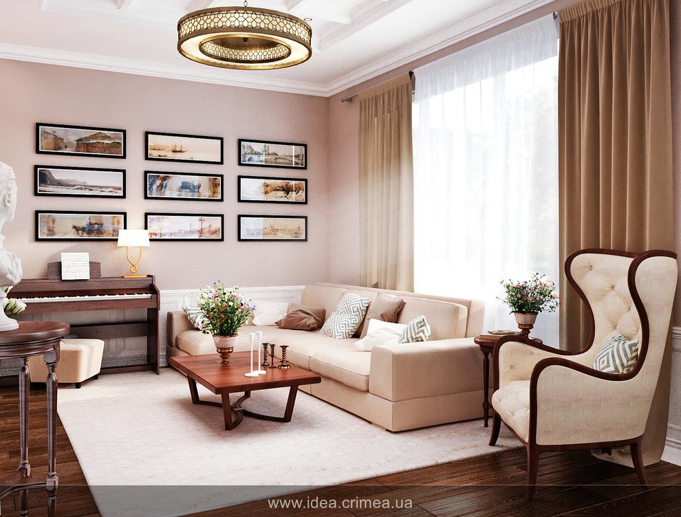 Neoclassical living room interior