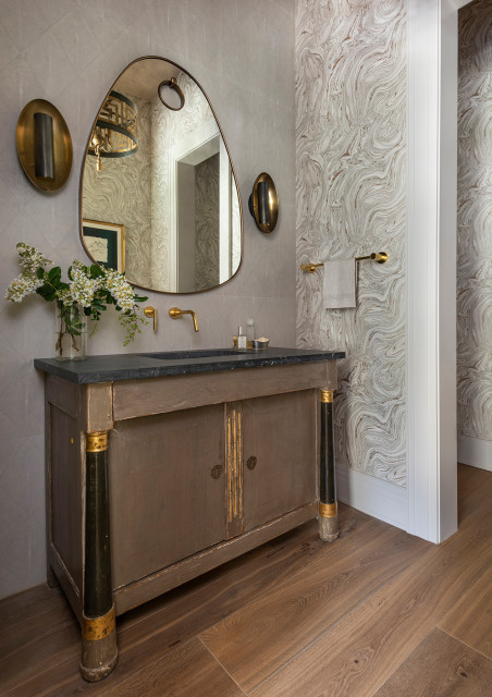 Eclectic klassisch-modern-gaestetoilette