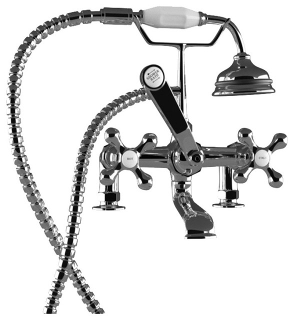 Classic Telephone Faucet Deck Mount Plumbing Package, Chrome