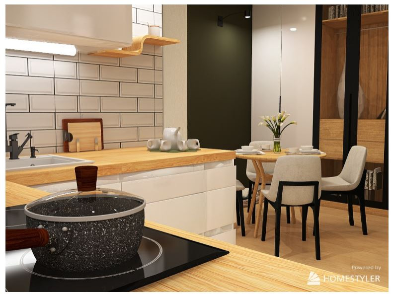 Проект квартиры 46,59 кв.м. (планировка, коллажи, 3D-визуализации)