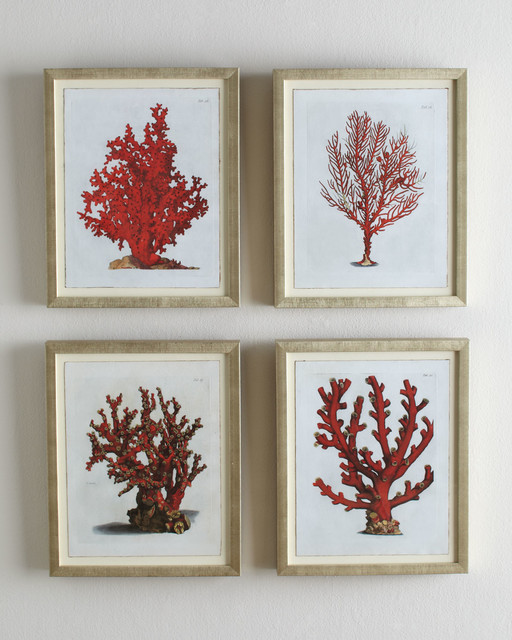 Red Coral Prints - Traditional - Artwork - Other - by Horchow