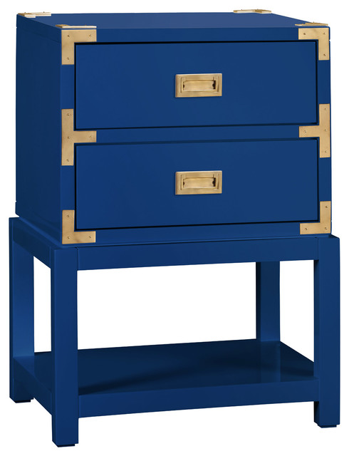 Bungalow 5 Tansu 2-Drawer Navy Side Table