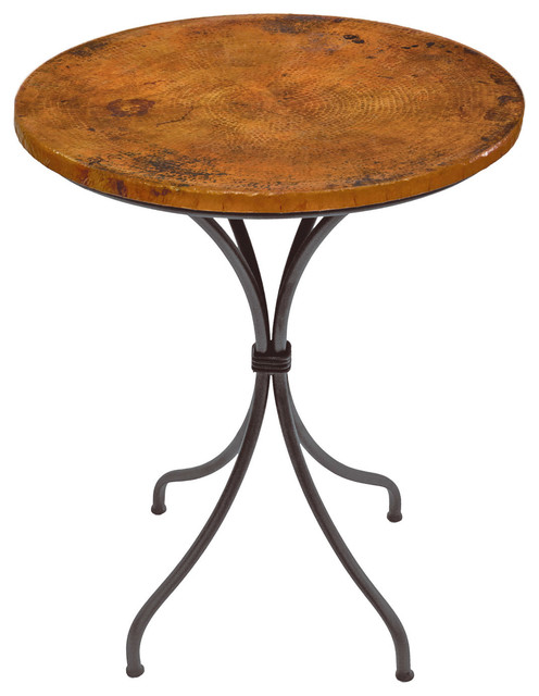 Italia 36 Counter Table With 30 Round, Copper Top Round Table