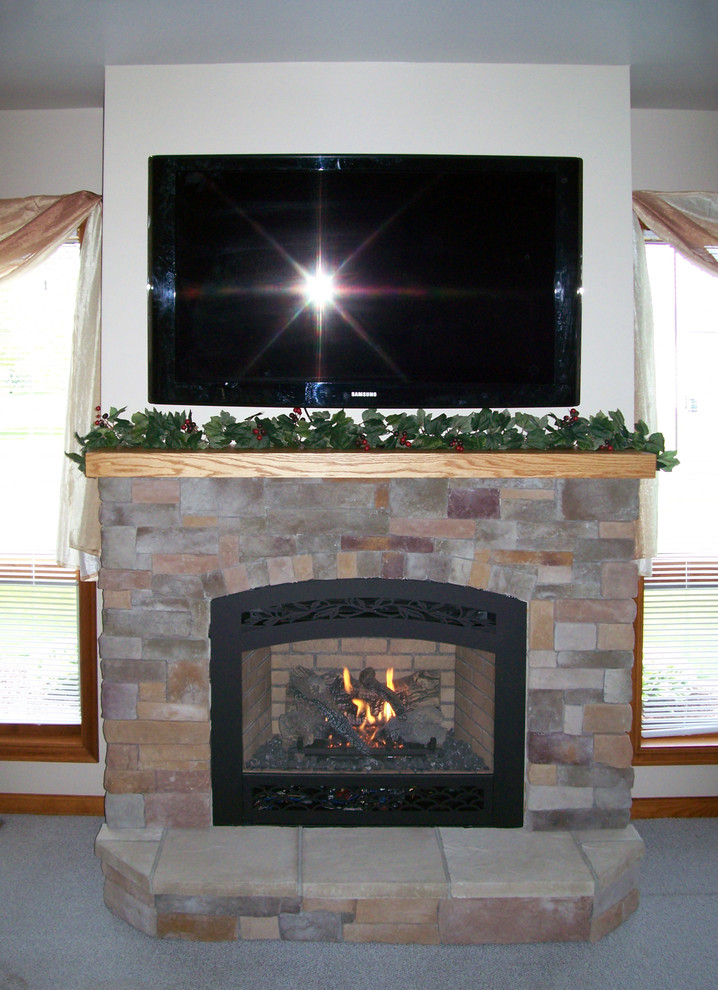 Fireplaces with TV Traditional Living Room Philadelphia by