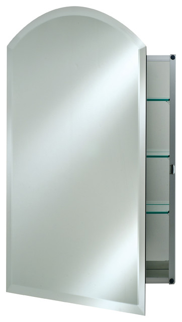 Arch Top Frameless Medicine Cabinets, 24"x35", Left Hinge