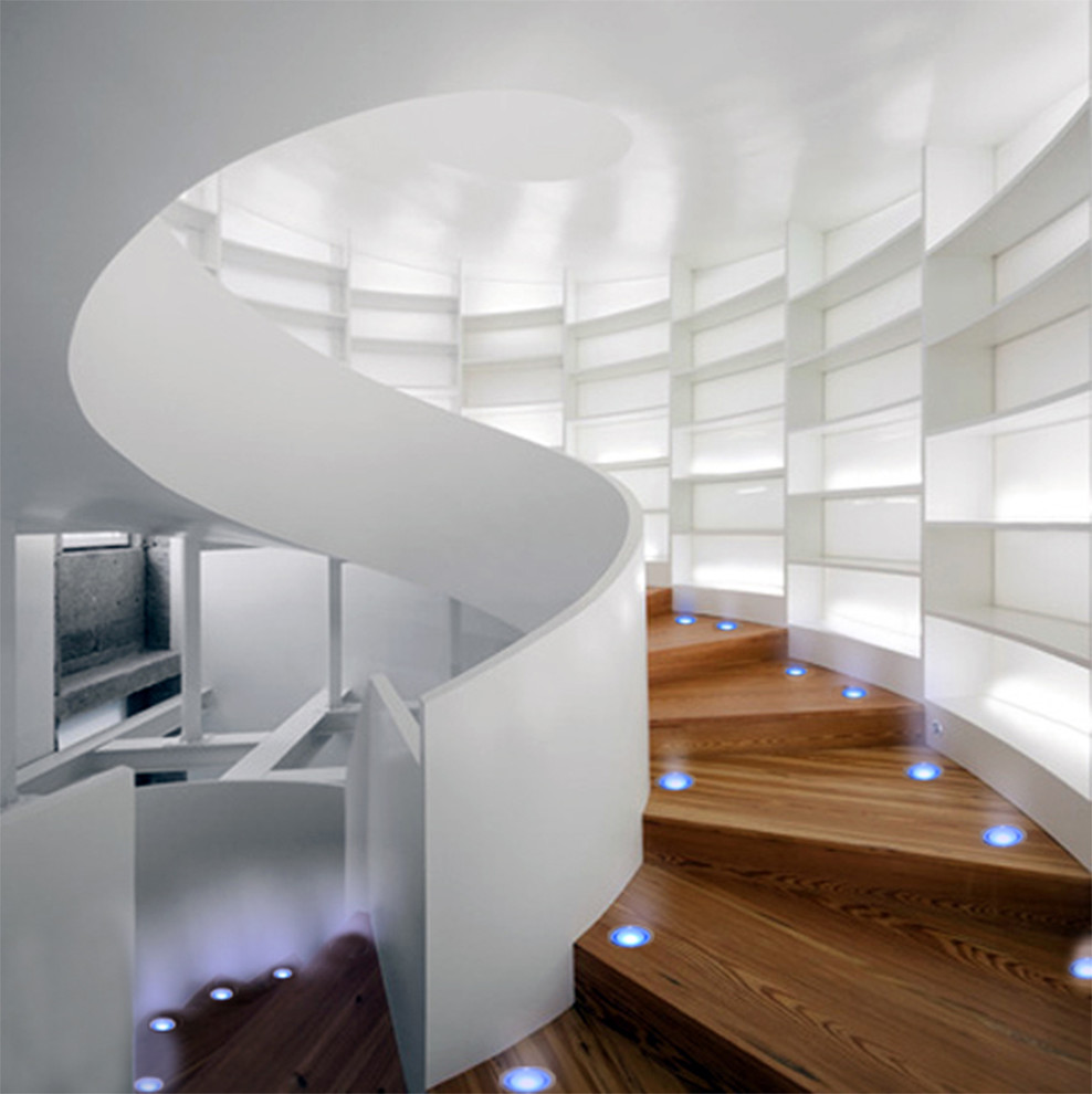 Inspiration for a mid-sized contemporary staircase remodel in Seattle