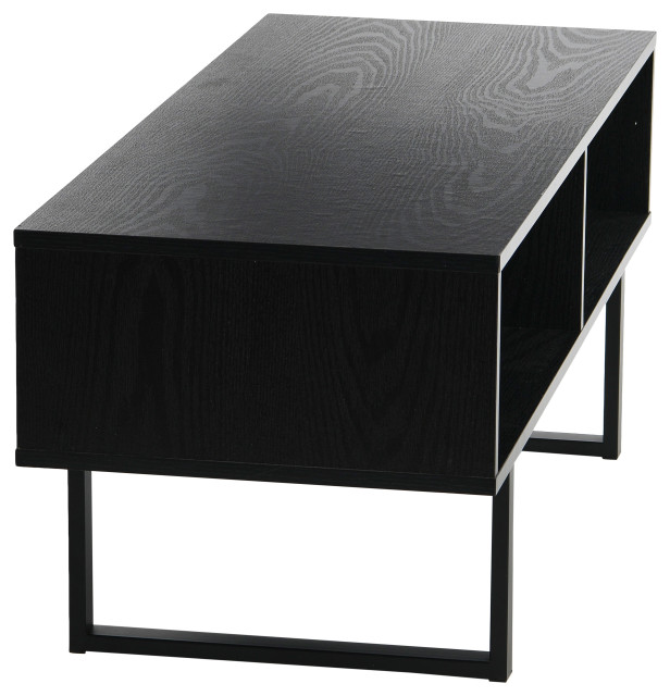 Jamestown TV Stand Coffee Table, Rectangular Storage Black Oak, Black ...