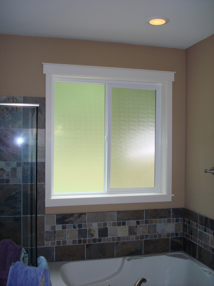 Custom Interior Bathroom Trim on Window and Mirrors