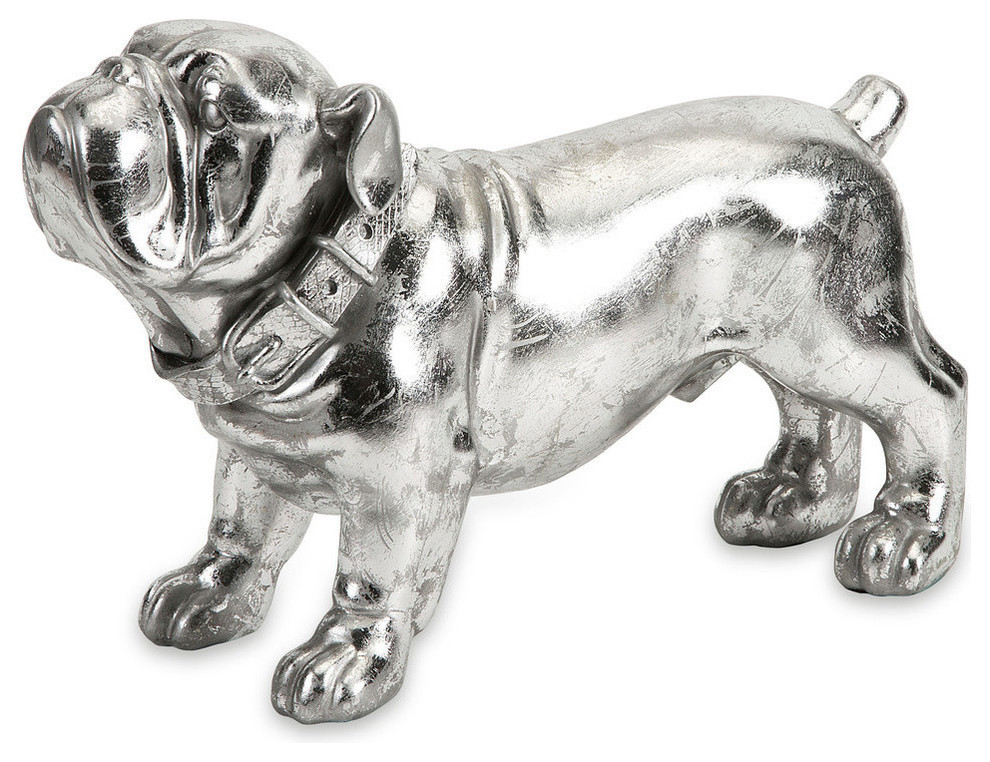 Maximus Stick Silver Dog Statue