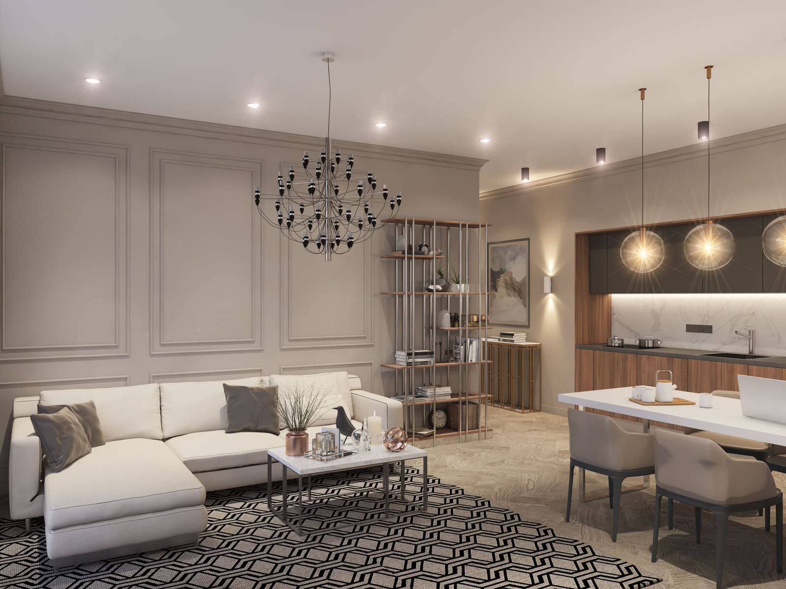 Интерьер квартиры 120 м^2