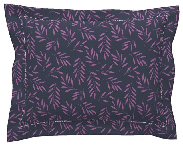 Willow Indigo Orchid Indigo Tropical Cotton Pillow Sham, Euro