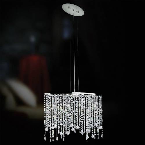 Eurofase 12892-013 Niagara 4 Light Chandelier in Bronze/Crystal Shade 12892-013