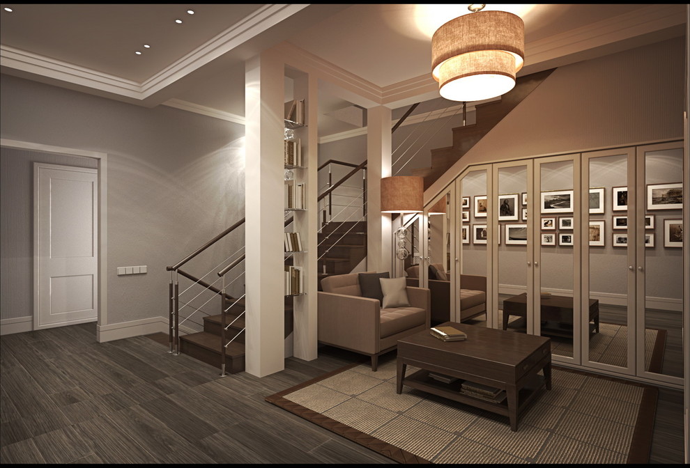 Townhouse. Moscow. New classic with rustic features