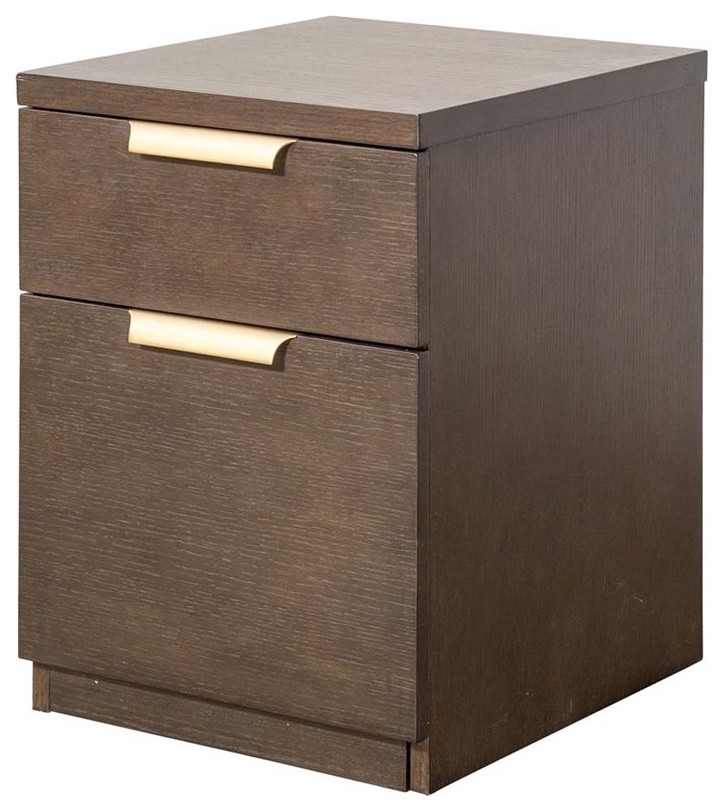 Martin Furniture Axis 2 Drawer Mobile File Cabinet in Dark Mocha