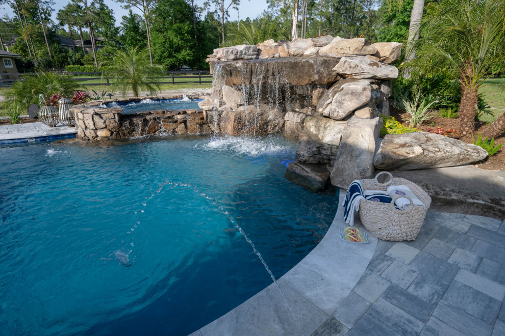 Pool - rustic pool idea in Jacksonville