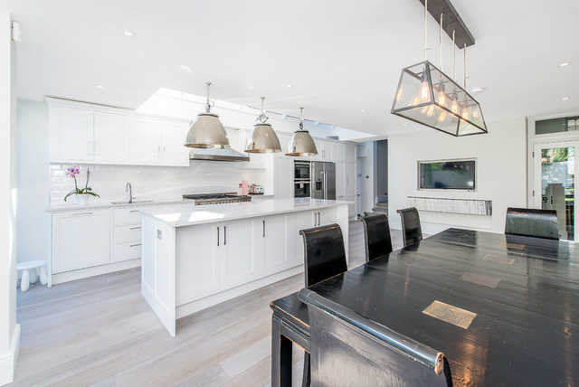 Bishops Park Open Plan, White Kitchen contemporary-kitchen