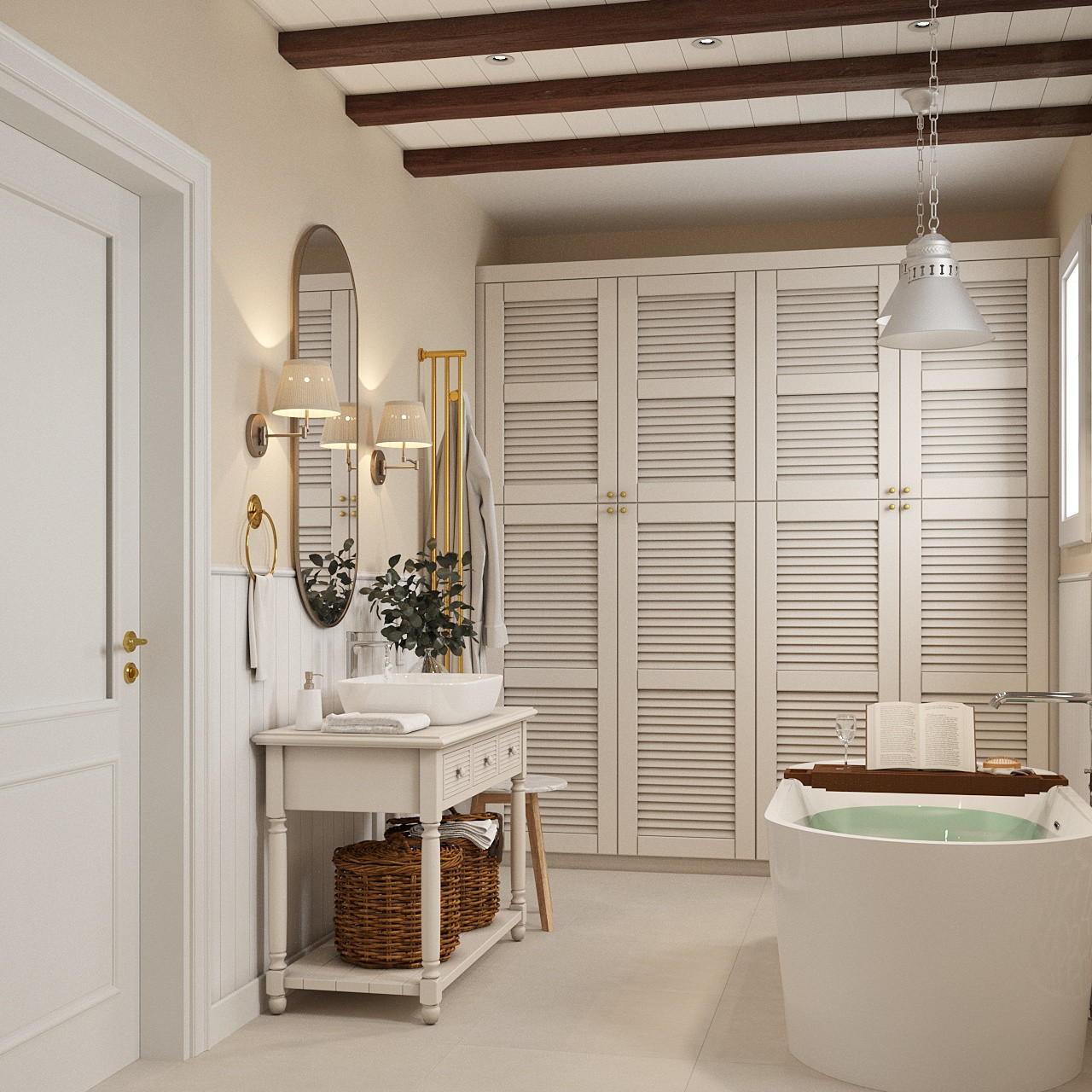 Дизайн-проект загородного дома 77,25 кв.м. в г. Симферополь в стиле кантри