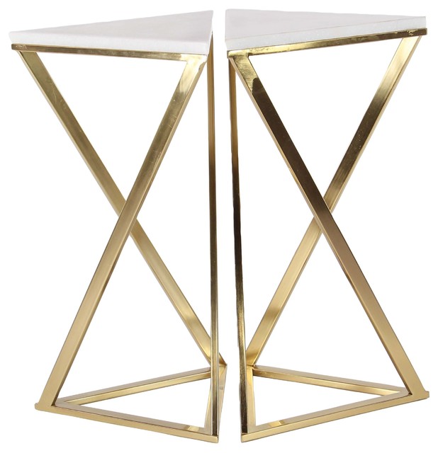 Contemporary Gold Metal Accent Table 45843 Contemporary Side Tables