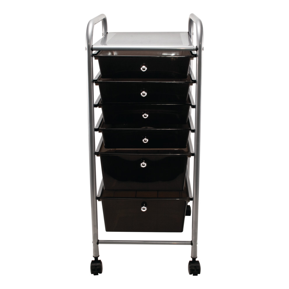 6 Drawer Organizer Smoke Colored Drawers Contemporary Office