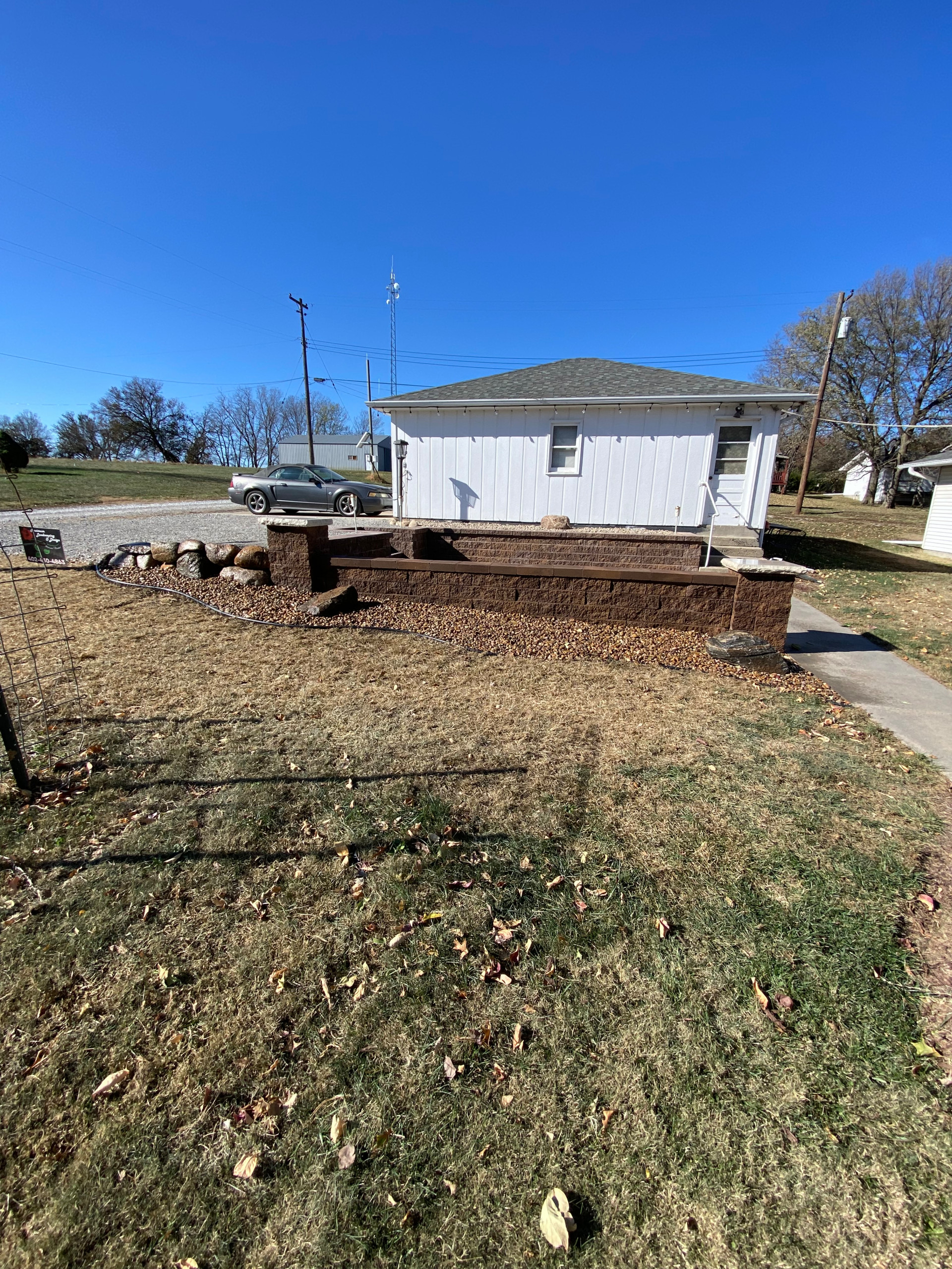 Hardscaping with Fire pit & parking extension