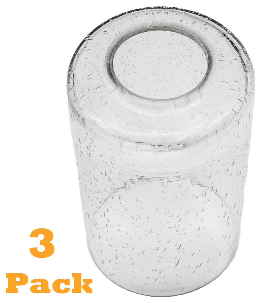 3 Pack Clear Bubble Cylinder for Light Fixture Ceiling Wall Seeded Glass Shade 