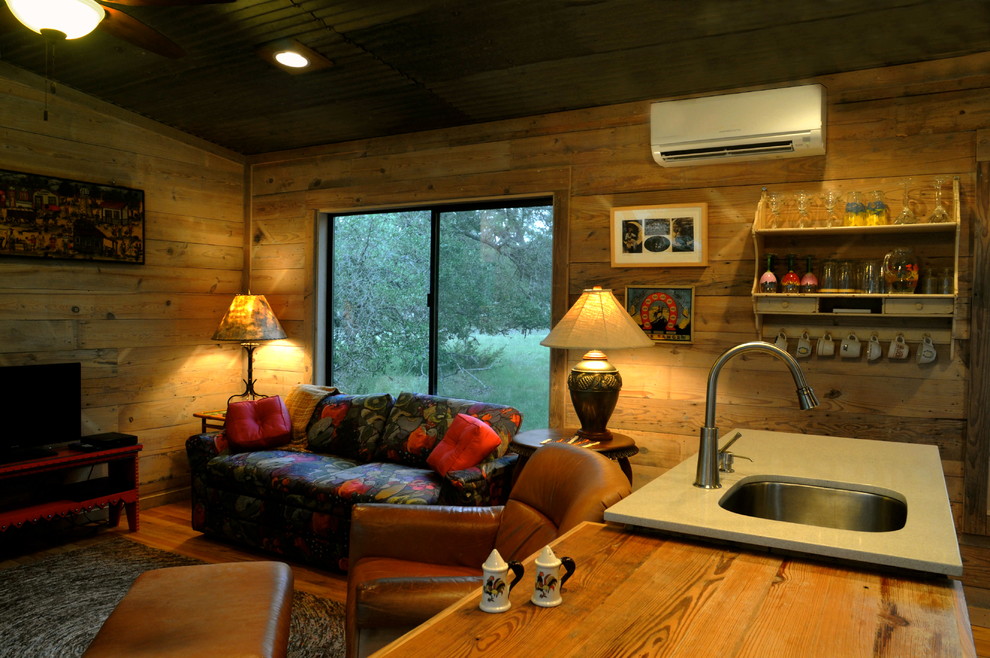 Example of a mountain style kitchen design in Austin