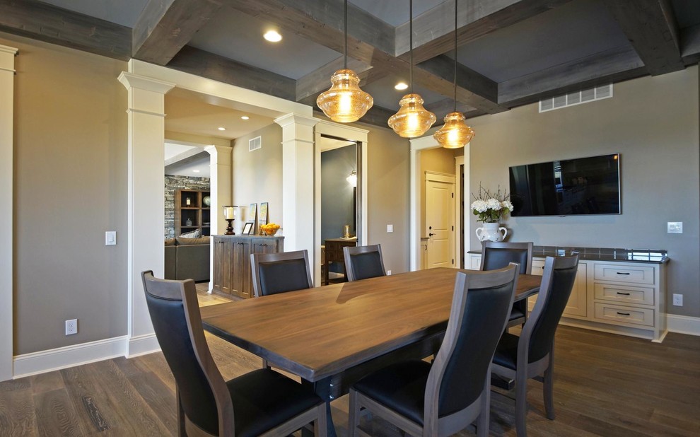 Photo of a contemporary dining room in Grand Rapids with grey walls.