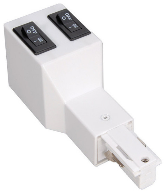 Wac Lighting 120v W Track 2 5 Amp Current Limiter Live End Left White Finish Eclectic Track Lighting Accessories By Lighting World Decorators