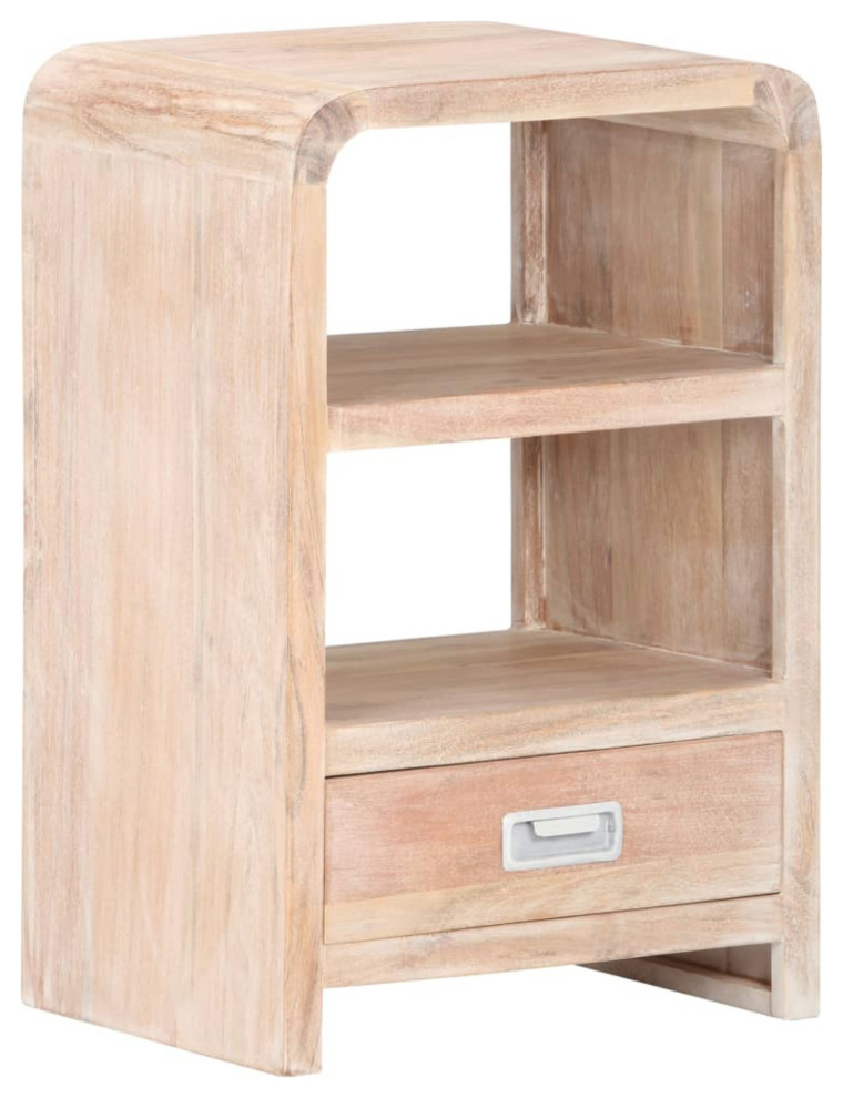 Vidaxl Bedside Table 15.7"x11.8"x23.6" Solid Acacia Wood Farmhouse