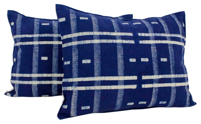 Novica Thai Modern Cotton Batik Cushion Covers Set Of 2