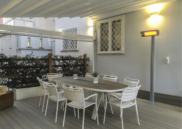 Pergotenda su terrazzo contemporary-deck