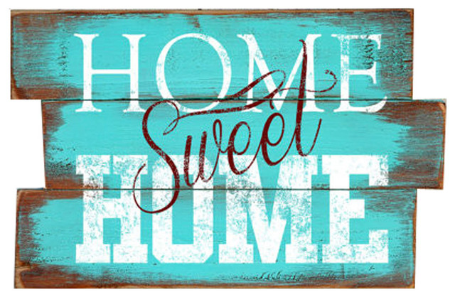 Home Sweet Wood Plank Sign Contemporary Novelty Signs By Home Sweet Wood Plank Sign