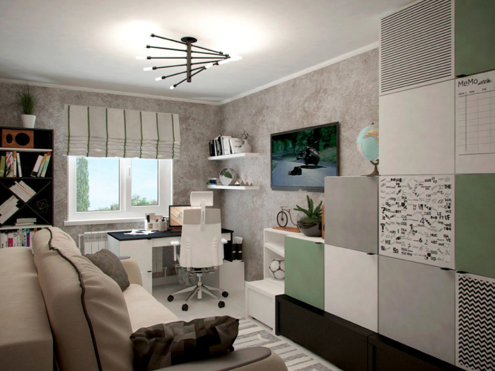 Детская с рабочей зоной у окна