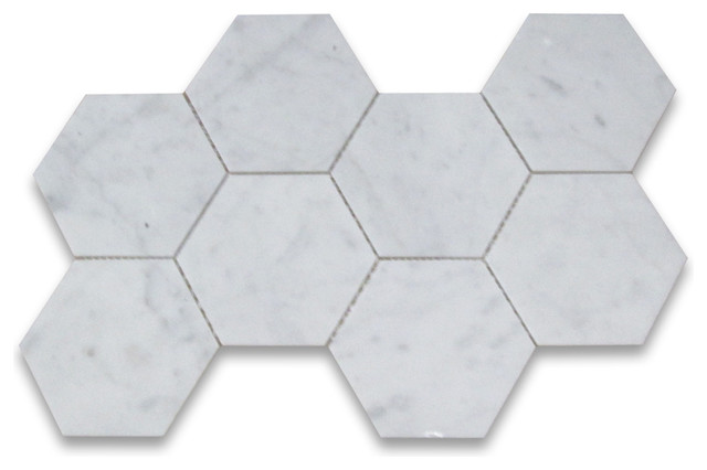 8 5 X15 25 Carrara White Hexagon Mosaic Tile Honed Chip Size 8 5 X15 25 Carrara White Hexagon Mosaic Tile Honed Chip Size