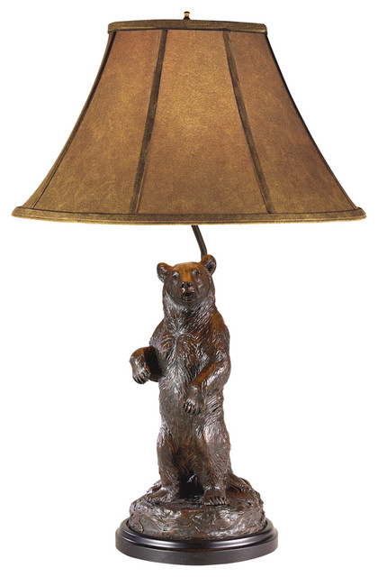 Forest Bear Lamp Rustic Table Lamps, Bear And Moose Table Lamps
