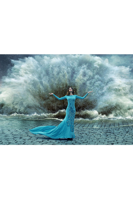 Blue-Gowned Woman Photographic Artwork M, Andrew Martin Time Stands Still