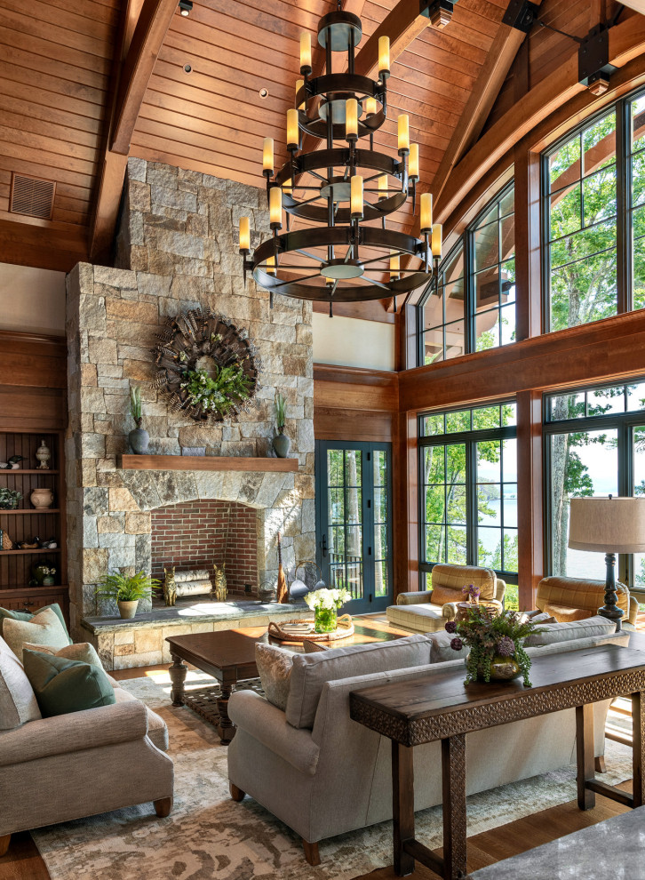 Timber Lake House - Rustic - Living Room - Portland Maine - by ...