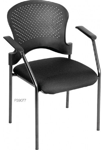 Black Plastic Office Chair, Metallic Black