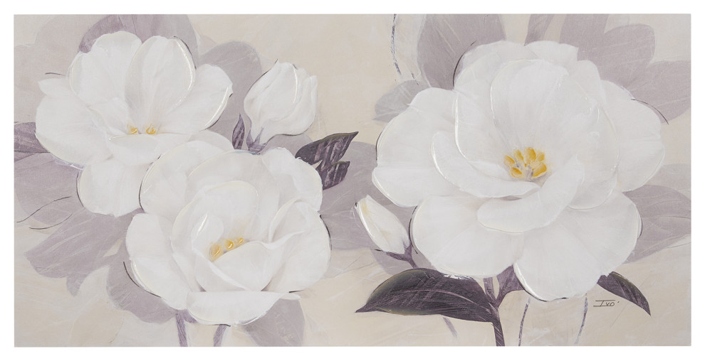 Madison Park Midday Bloom Florals Paint Embellished Canvas Contemporary Prints And Posters