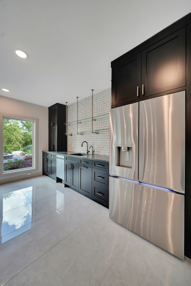 Inspiration for a transitional home design remodel in Omaha