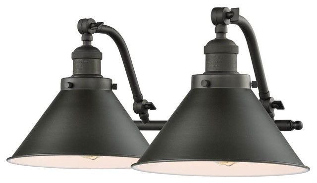 2 Light Bath Light Oil Rubbed Bronze Briarcliff With Vintage Bulbs