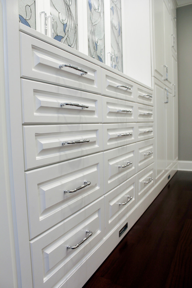 Inspiration for a transitional storage and wardrobe in Houston.