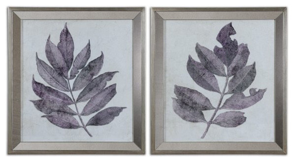 Uttermost 41516 "Purple Leaves" Framed Art, Set of 2