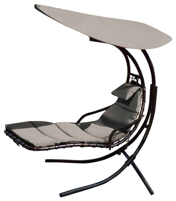 Luna Free Floating Canopy Shaded Cushioned Swinging Chair Luna Free Floating Canopy Shaded Cushioned Swinging Chair