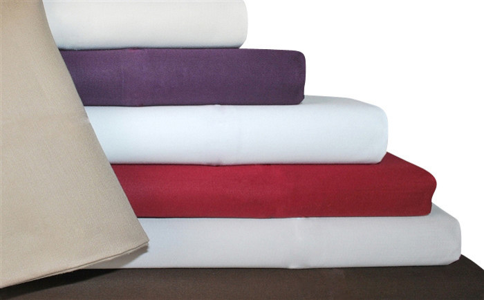 Cotton 1500 Thread Count Solid Sheet Sets Queen Burgundy